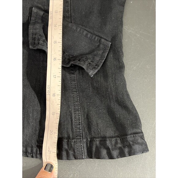 Vtg Blazer Jean Jacket Womens XS Black Denim Double Button Faux Pockets Y2K 90s‎ - Picture 12 of 15